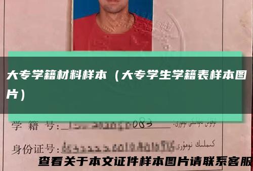 大专学籍材料样本（大专学生学籍表样本图片）缩略图