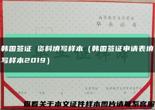 韩国签证 资料填写样本（韩国签证申请表填写样本2019）缩略图