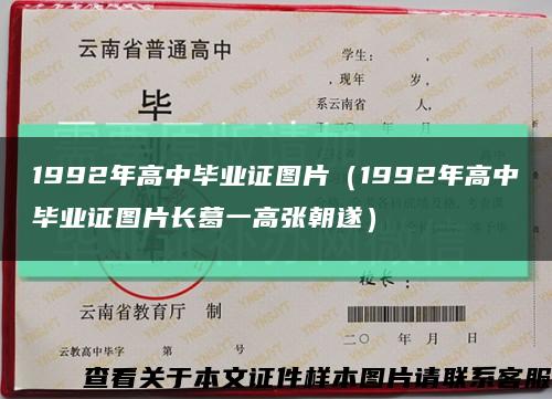 1992年高中毕业证图片（1992年高中毕业证图片长葛一高张朝遂）缩略图