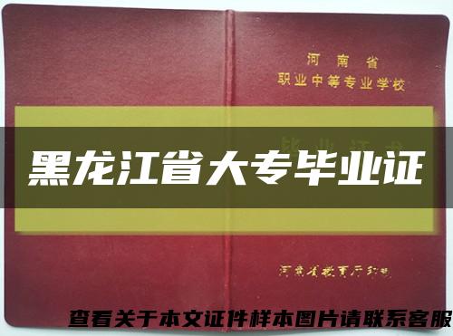 黑龙江省大专毕业证缩略图