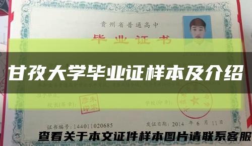 甘孜大学毕业证样本及介绍缩略图