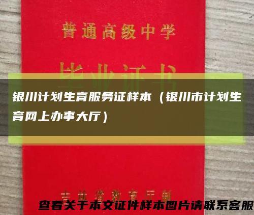 银川计划生育服务证样本（银川市计划生育网上办事大厅）缩略图