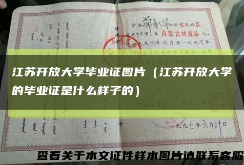 江苏开放大学毕业证图片（江苏开放大学的毕业证是什么样子的）缩略图