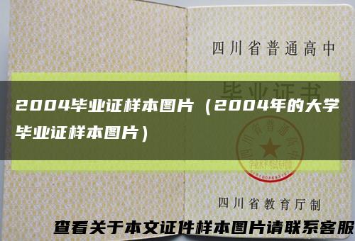 2004毕业证样本图片（2004年的大学毕业证样本图片）缩略图