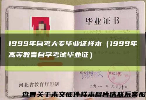 1999年自考大专毕业证样本（1999年高等教育自学考试毕业证）缩略图