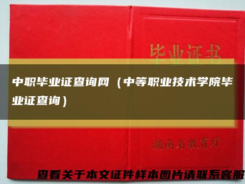 中职毕业证查询网（中等职业技术学院毕业证查询）缩略图