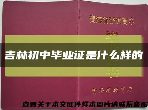 吉林初中毕业证是什么样的缩略图