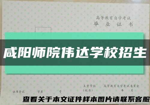 咸阳师院伟达学校招生缩略图