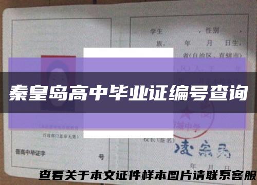 秦皇岛高中毕业证编号查询缩略图