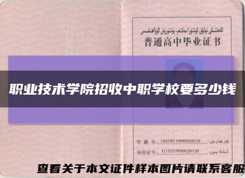 职业技术学院招收中职学校要多少钱缩略图