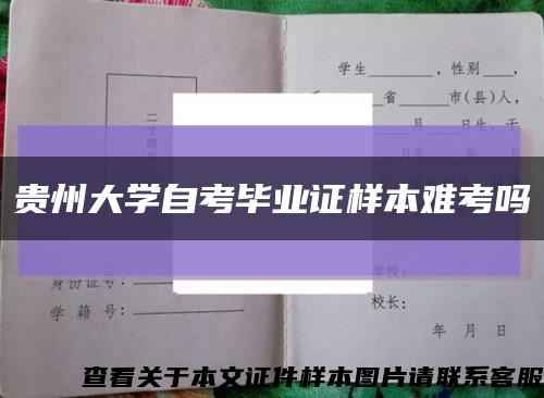 贵州大学自考毕业证样本难考吗缩略图