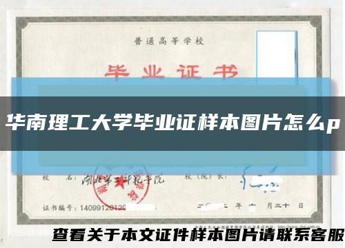 华南理工大学毕业证样本图片怎么p缩略图