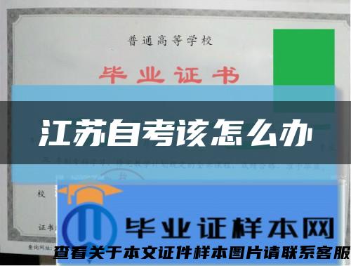 江苏自考该怎么办缩略图