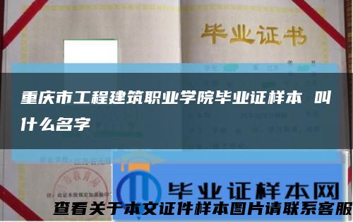 重庆市工程建筑职业学院毕业证样本 叫什么名字缩略图