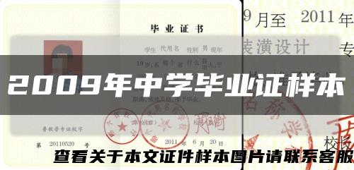 2009年中学毕业证样本缩略图