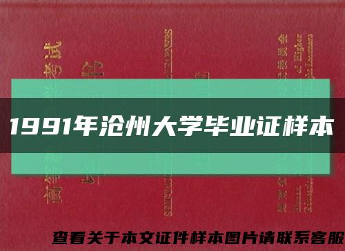 1991年沧州大学毕业证样本缩略图