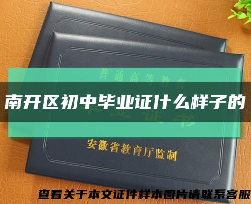 南开区初中毕业证什么样子的缩略图