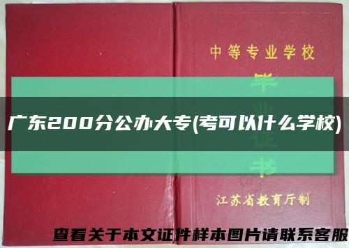 广东200分公办大专(考可以什么学校)缩略图