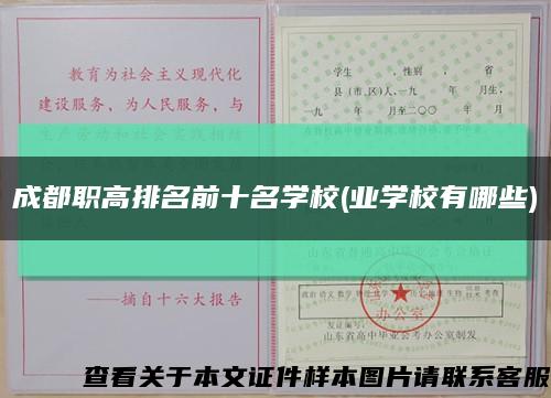 成都职高排名前十名学校(业学校有哪些)缩略图