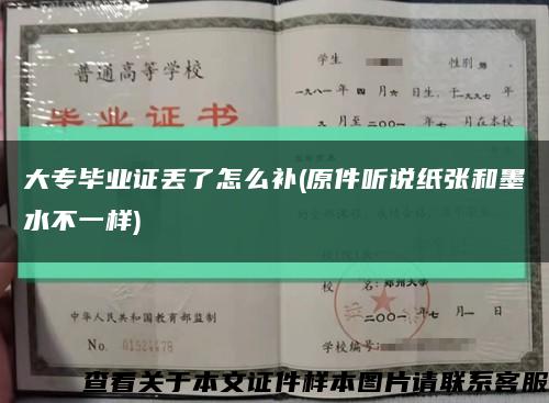 大专毕业证丢了怎么补(原件听说纸张和墨水不一样)缩略图