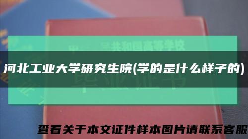 河北工业大学研究生院(学的是什么样子的)缩略图