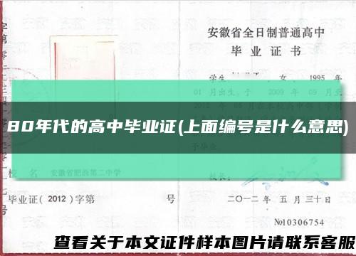 80年代的高中毕业证(上面编号是什么意思)缩略图