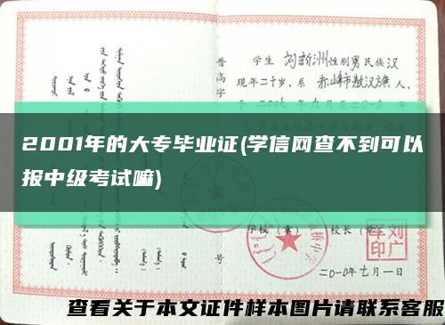 2001年的大专毕业证(学信网查不到可以报中级考试嘛)缩略图