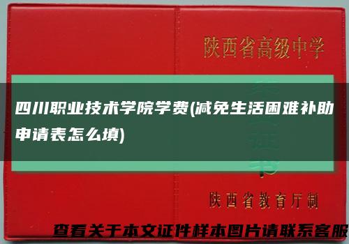 四川职业技术学院学费(减免生活困难补助申请表怎么填)缩略图