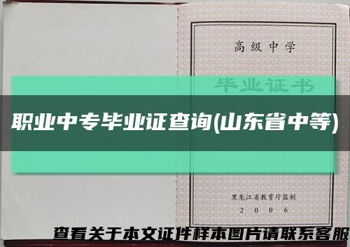 职业中专毕业证查询(山东省中等)缩略图