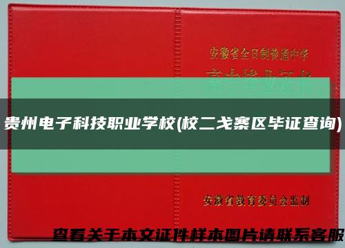 贵州电子科技职业学校(校二戈寨区毕证查询)缩略图