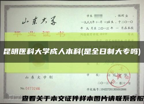 昆明医科大学成人本科(是全日制大专吗)缩略图