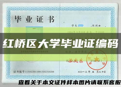 红桥区大学毕业证编码缩略图