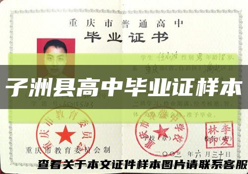 子洲县高中毕业证样本缩略图