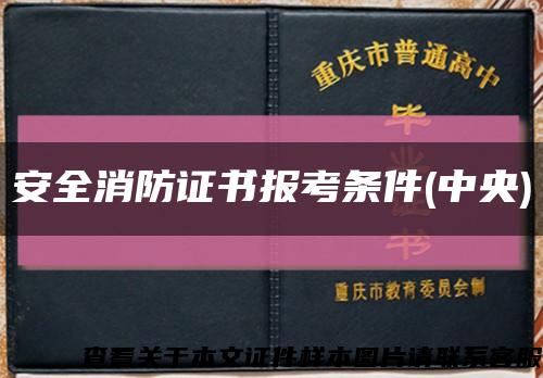 安全消防证书报考条件(中央)缩略图