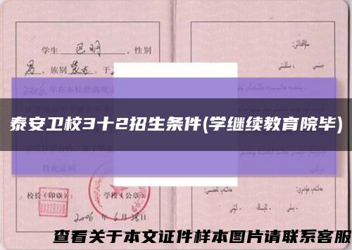 泰安卫校3十2招生条件(学继续教育院毕)缩略图