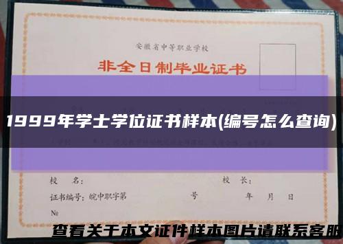 1999年学士学位证书样本(编号怎么查询)缩略图