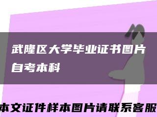 武隆区大学毕业证书图片自考本科缩略图