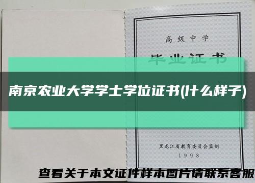 南京农业大学学士学位证书(什么样子)缩略图