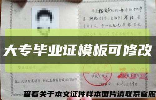 大专毕业证模板可修改缩略图