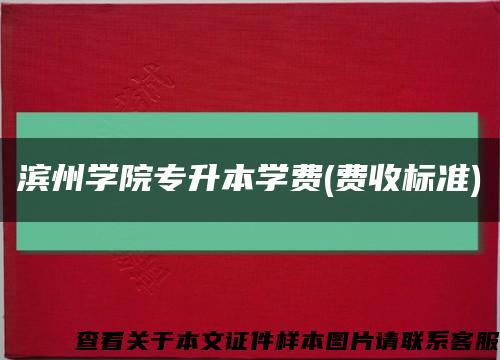 滨州学院专升本学费(费收标准)缩略图