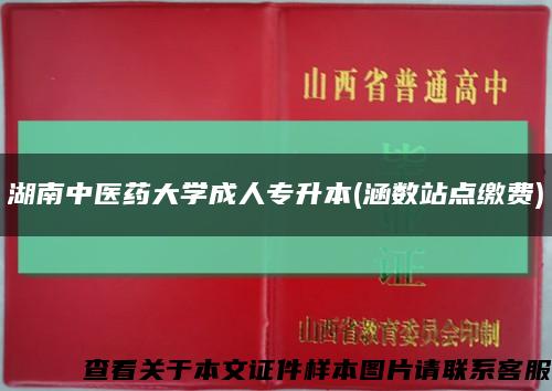 湖南中医药大学成人专升本(涵数站点缴费)缩略图