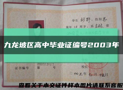 九龙坡区高中毕业证编号2003年缩略图