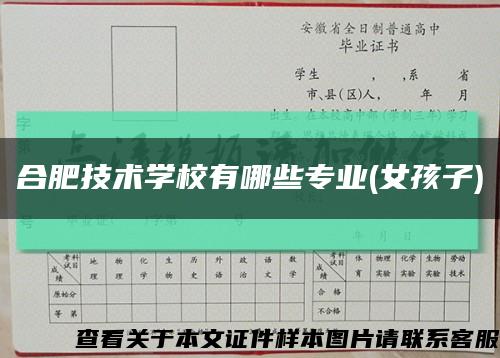 合肥技术学校有哪些专业(女孩子)缩略图