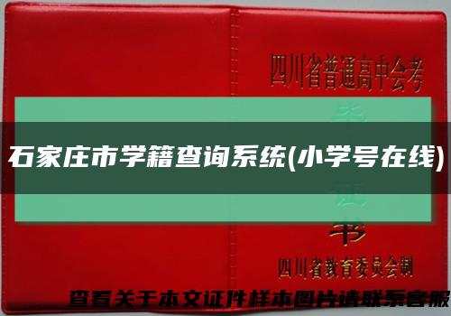 石家庄市学籍查询系统(小学号在线)缩略图