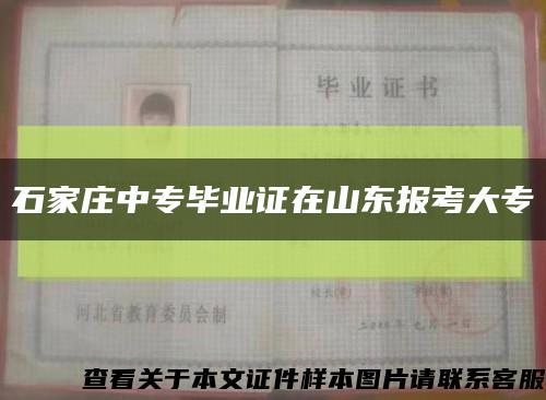 石家庄中专毕业证在山东报考大专缩略图