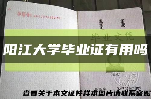 阳江大学毕业证有用吗缩略图