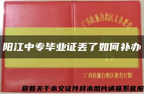 阳江中专毕业证丢了如何补办缩略图