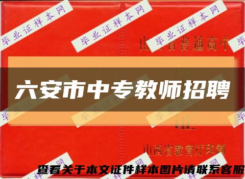 六安市中专教师招聘缩略图