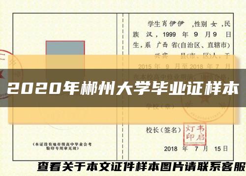 2020年郴州大学毕业证样本缩略图