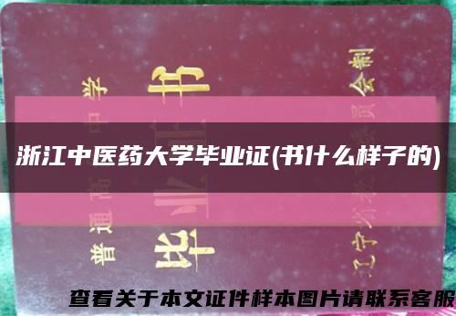 浙江中医药大学毕业证(书什么样子的)缩略图